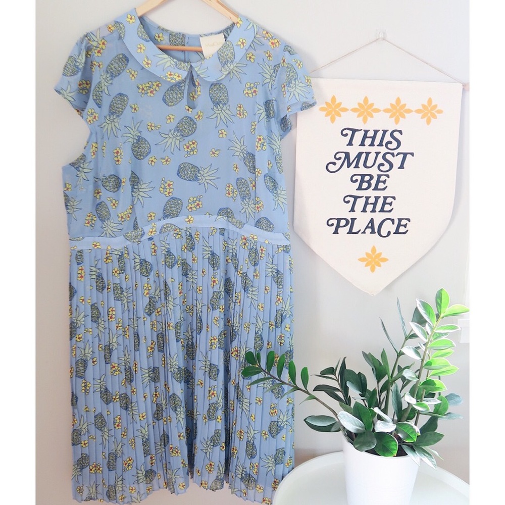 ModCloth Expansive Interests Dress in Pineapple